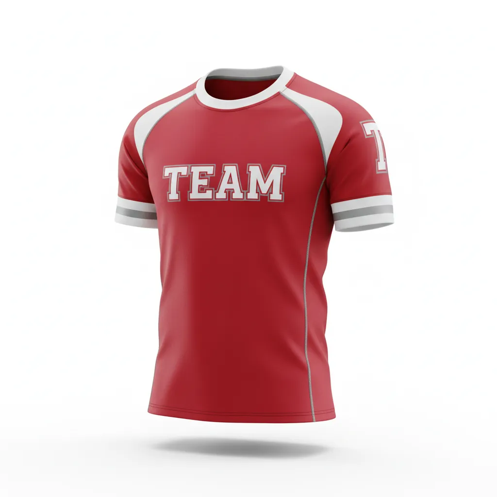 Custom Rugby Round Neck Classic Jersey - White, Silver - Custom Rugby Round Neck Classic Jersey Cardinal - Front View - HAMCO Sports Inc.