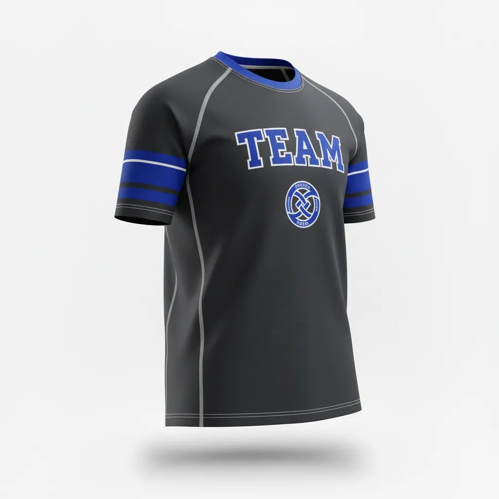 Custom Rugby Short Sleeve T Shirt - Blue, White - Custom Rugby Short Sleeve T Shirt All Blacks Royal - Front View - HAMCO Sports Inc.