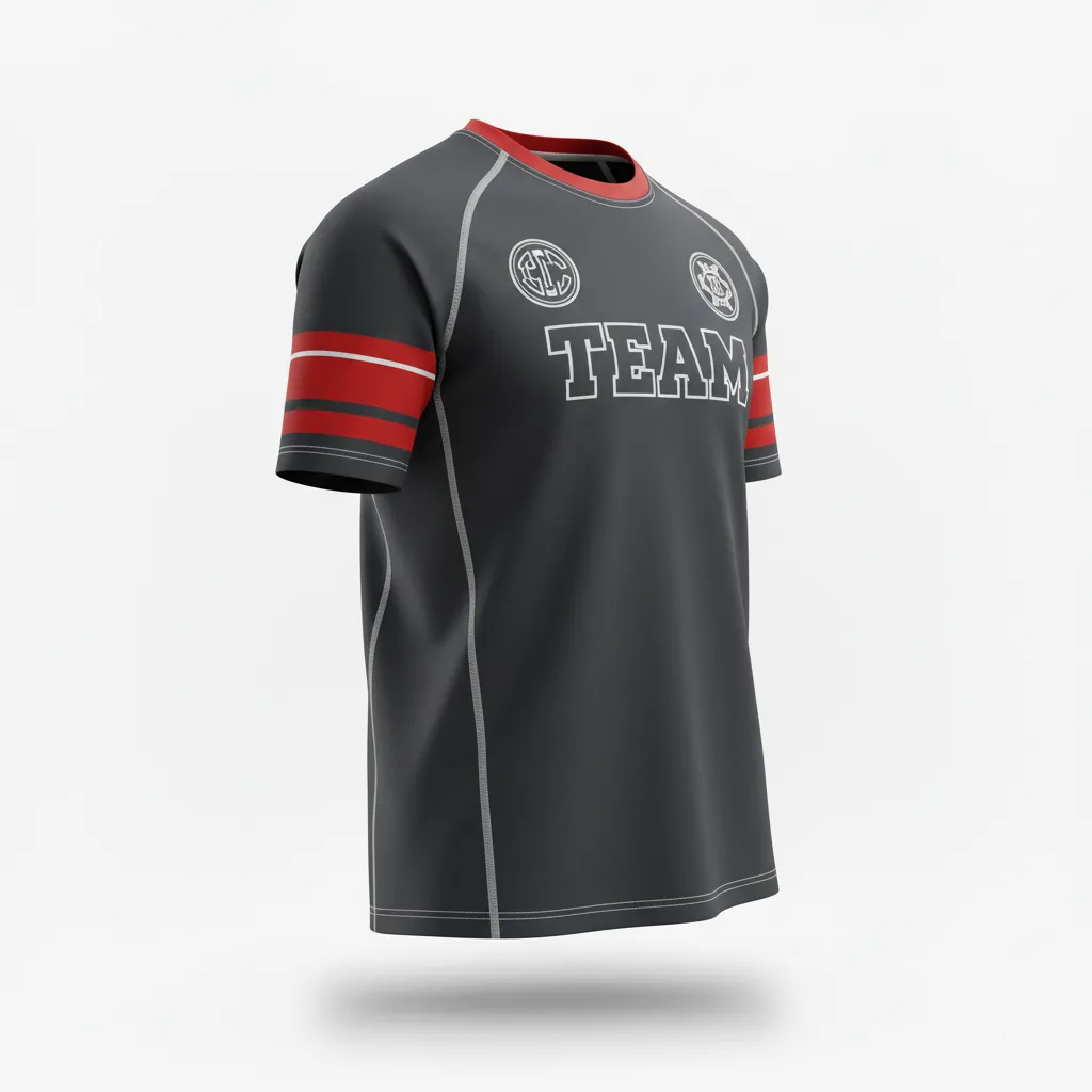 Custom Rugby Short Sleeve T Shirt - Silver, White - Custom Rugby Short Sleeve T Shirt All Blacks - Front View - HAMCO Sports Inc.