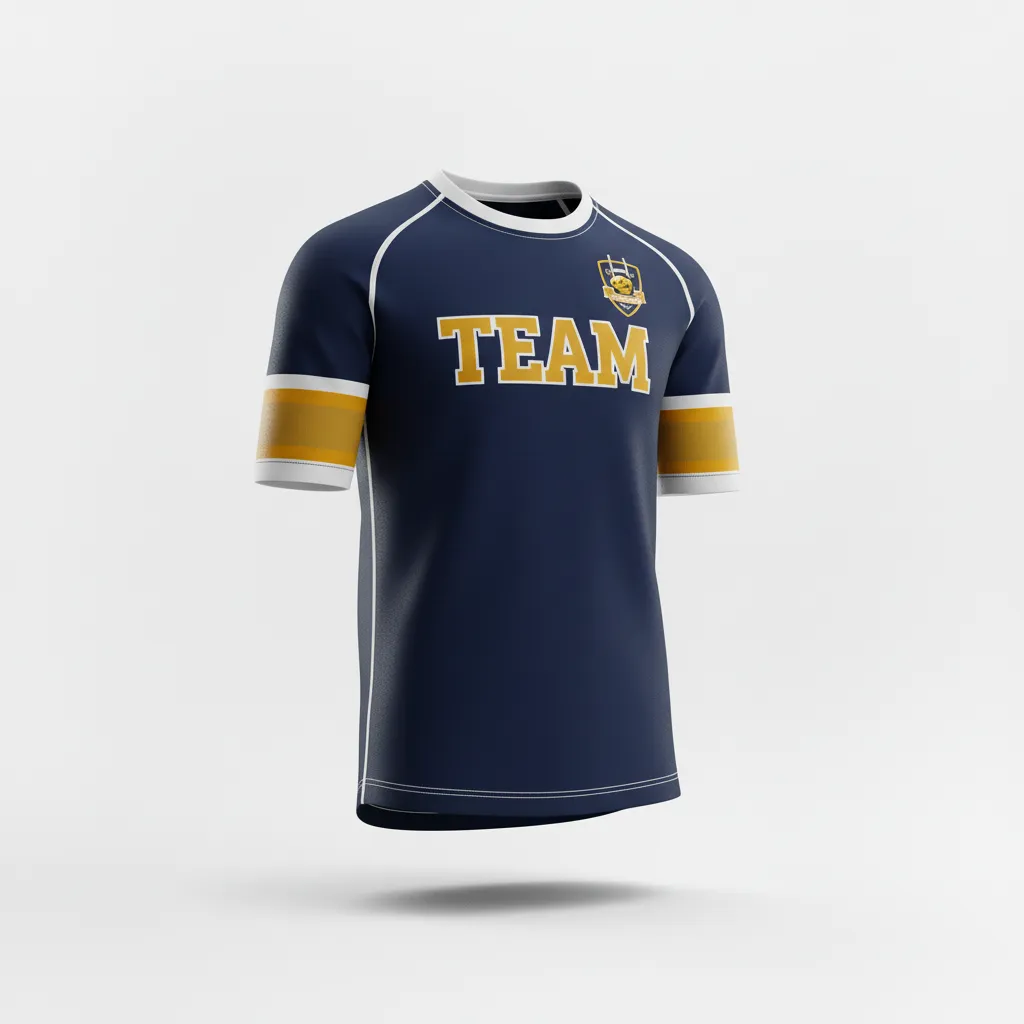 Custom Rugby Short Sleeve T Shirt - Gold, White - Custom Rugby Short Sleeve T Shirt All Blacks Vegas - Front View - HAMCO Sports Inc.