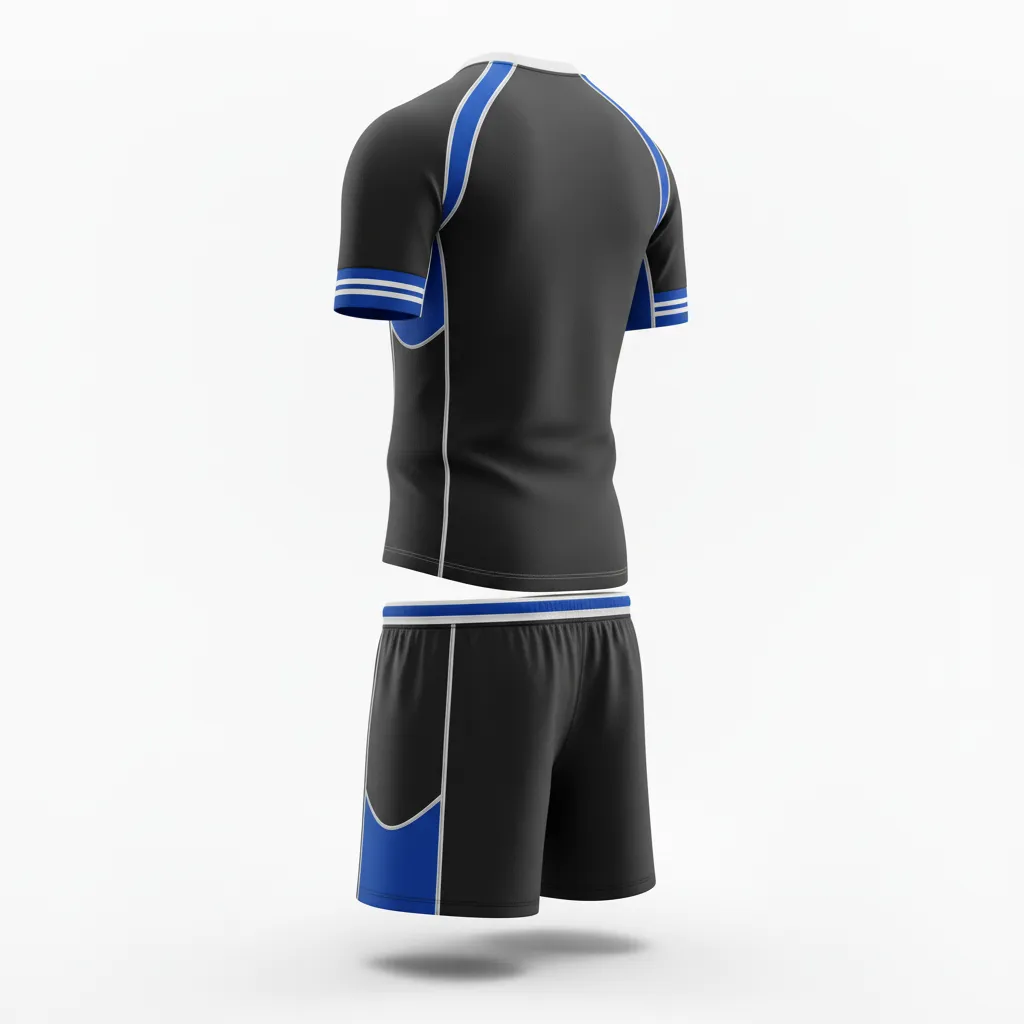 Custom Rugby Standard Rugby Uniforms - Blue, White - Custom Rugby Standard Rugby Uniforms All Blacks Royal - Back View - HAMCO Sports Inc.