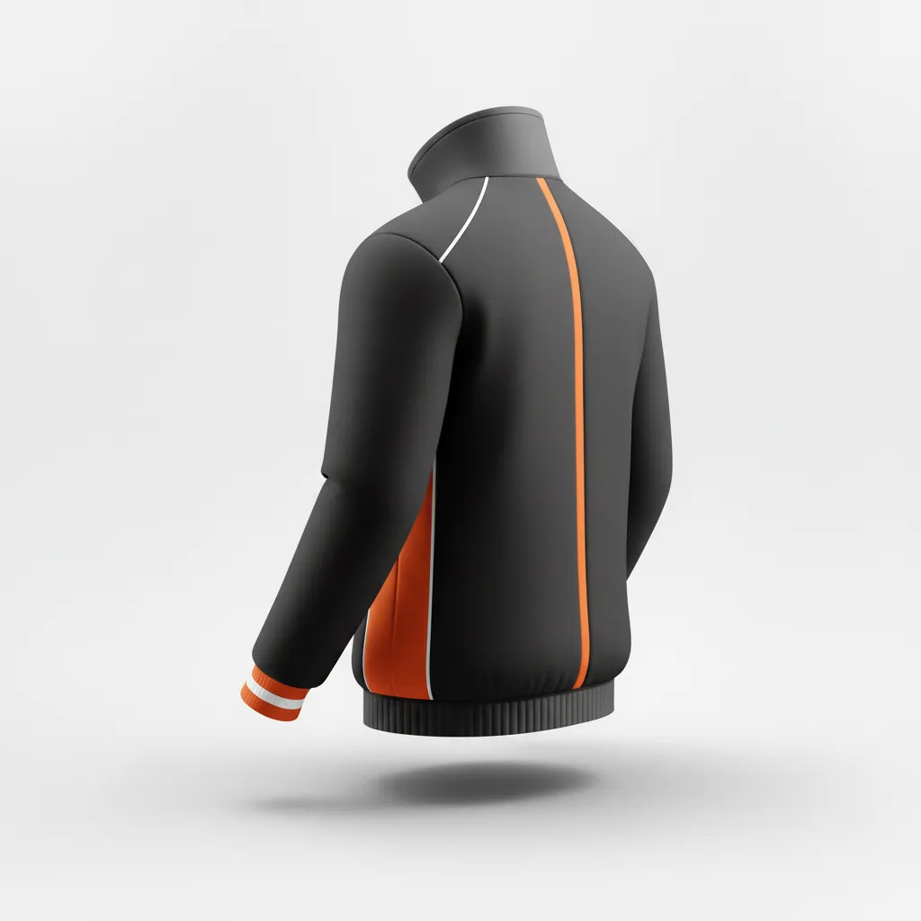 Custom Rugby Track Jacket - Orange, White - Custom Rugby Track Jacket All Blacks - Back View - HAMCO Sports Inc.