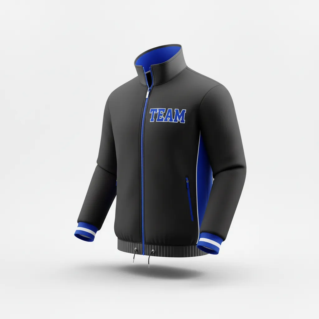 Custom Rugby Track Jacket - Blue, White - Custom Rugby Track Jacket All Blacks Royal - Front View - HAMCO Sports Inc.