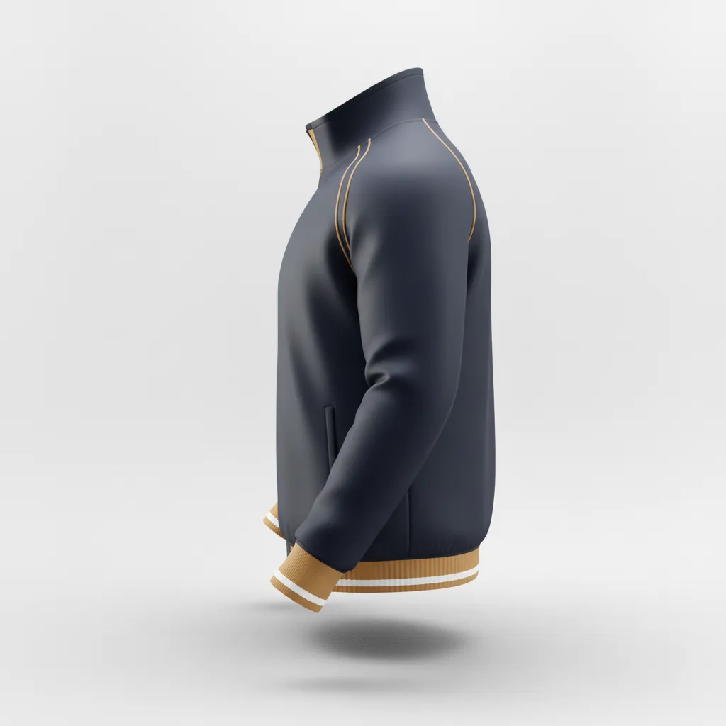 Custom Rugby Track Jacket - Gold, White - Custom Rugby Track Jacket All Blacks Vegas - Back View - HAMCO Sports Inc.