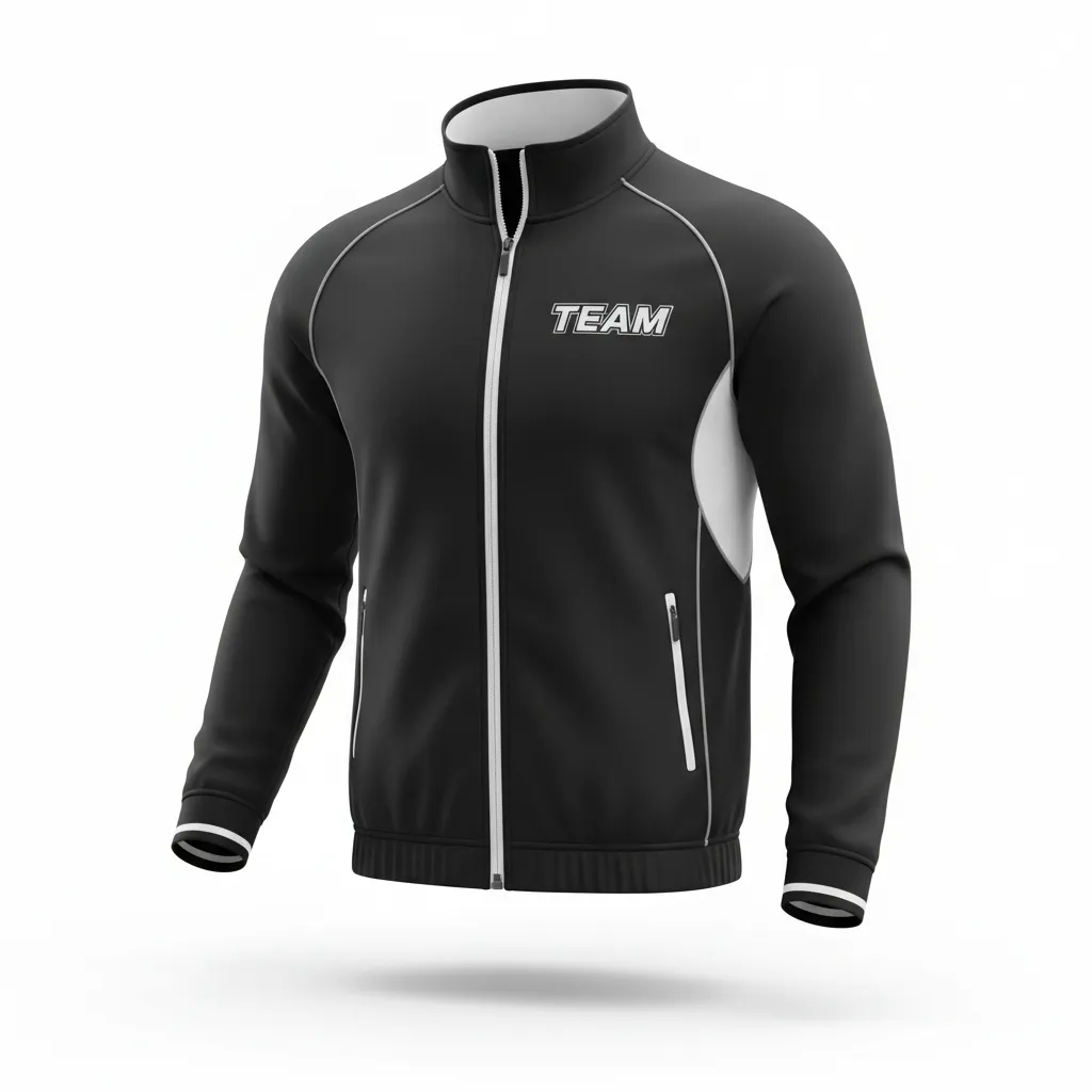 Custom Rugby Track Jacket - White, Silver - Custom Rugby Track Jacket All Blacks - Front View - HAMCO Sports Inc.
