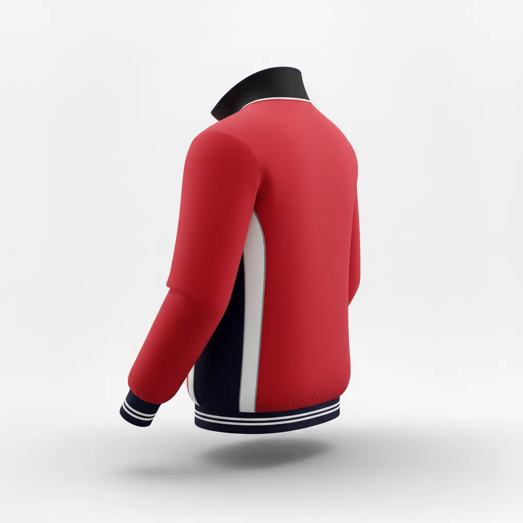 Custom Rugby Track Jacket - Burgundy, Gold, White - Custom Rugby Track Jacket Vegas - Back View - HAMCO Sports Inc.