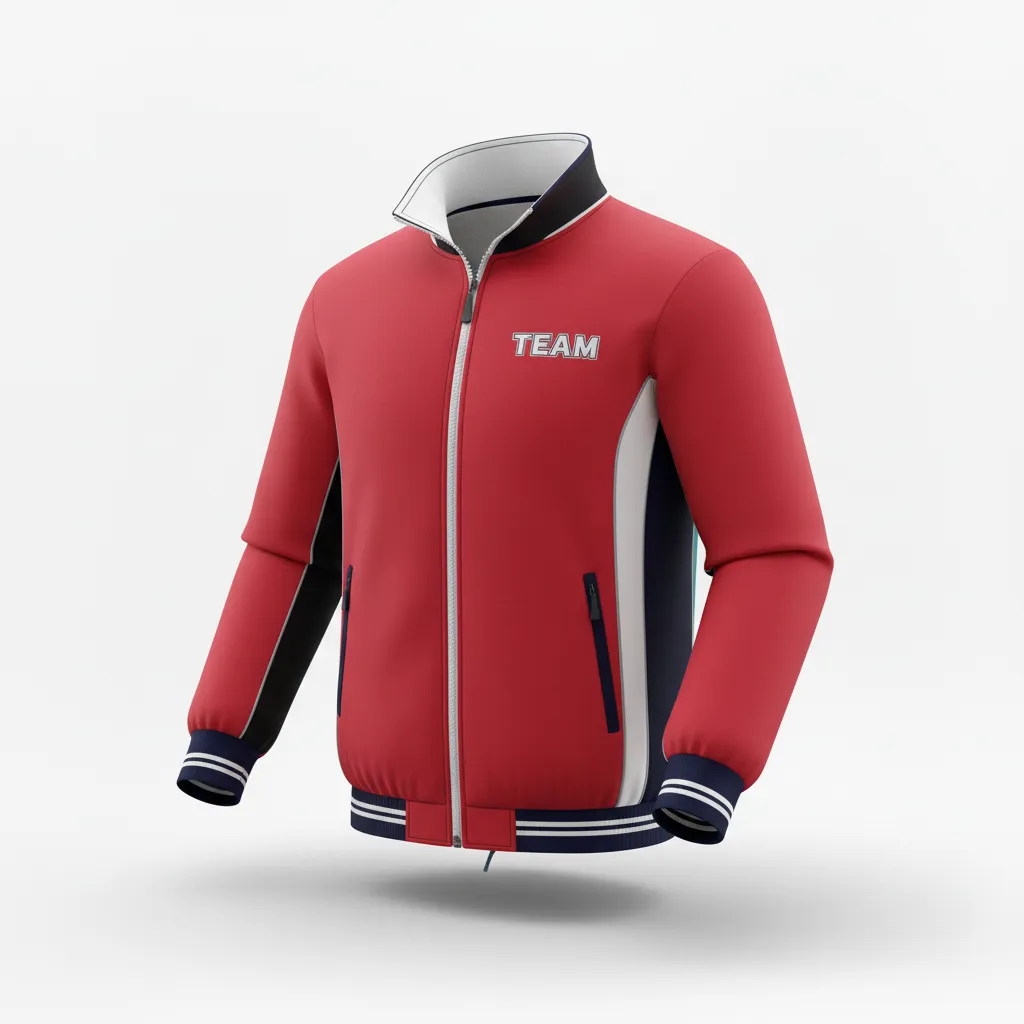 Custom Rugby Track Jacket - White, Silver - Custom Rugby Track Jacket Cardinal - Front View - HAMCO Sports Inc.