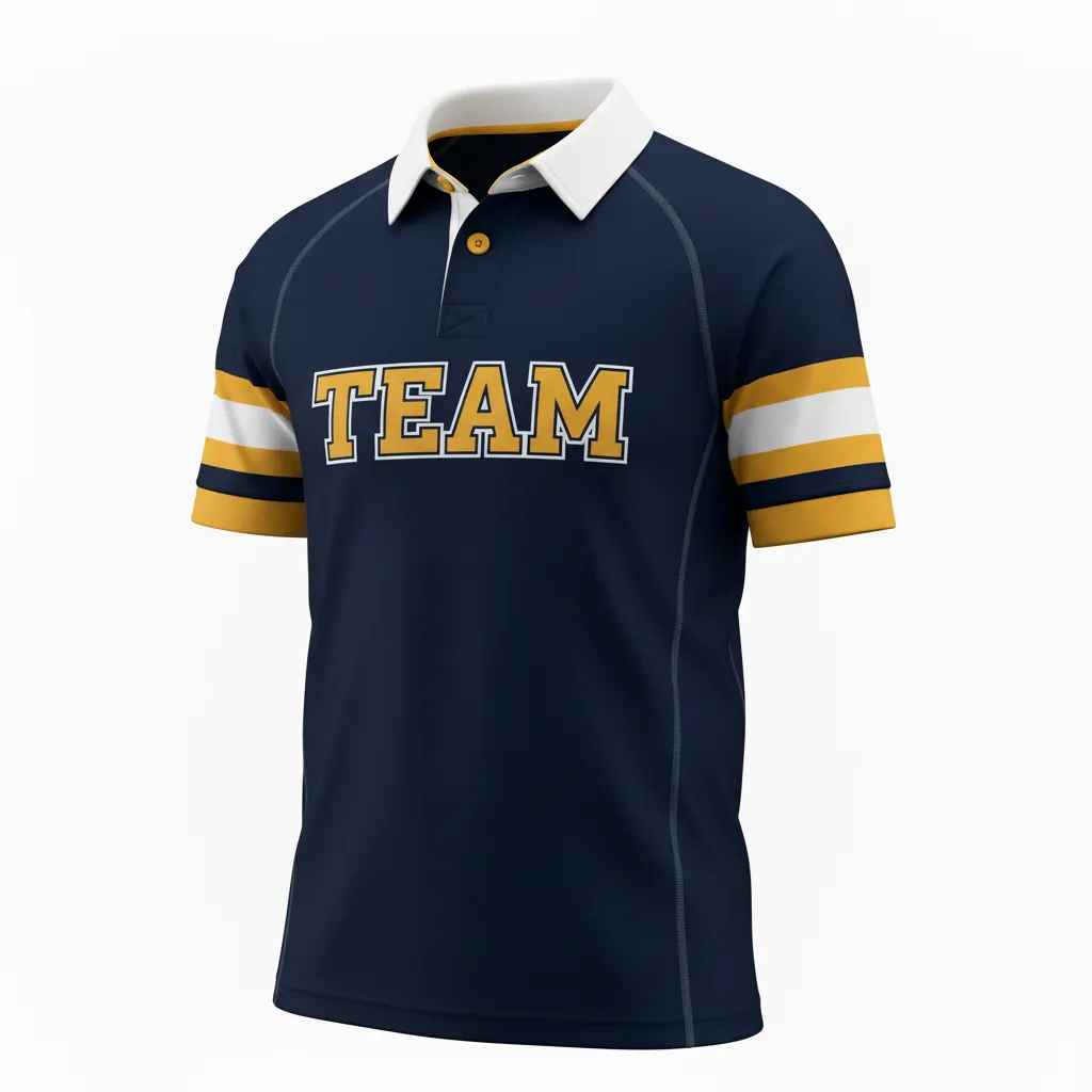 Custom Rugby Traditional Button Collar Jersey - Custom Design - Front View - HAMCO Sports Inc.