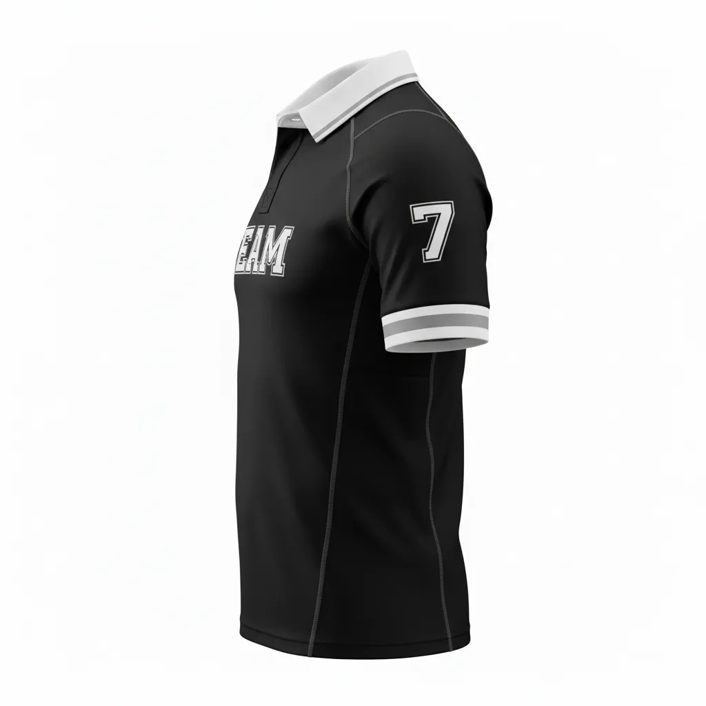 Custom Rugby Traditional Button Collar Jersey - Custom Design - Side View - HAMCO Sports Inc.