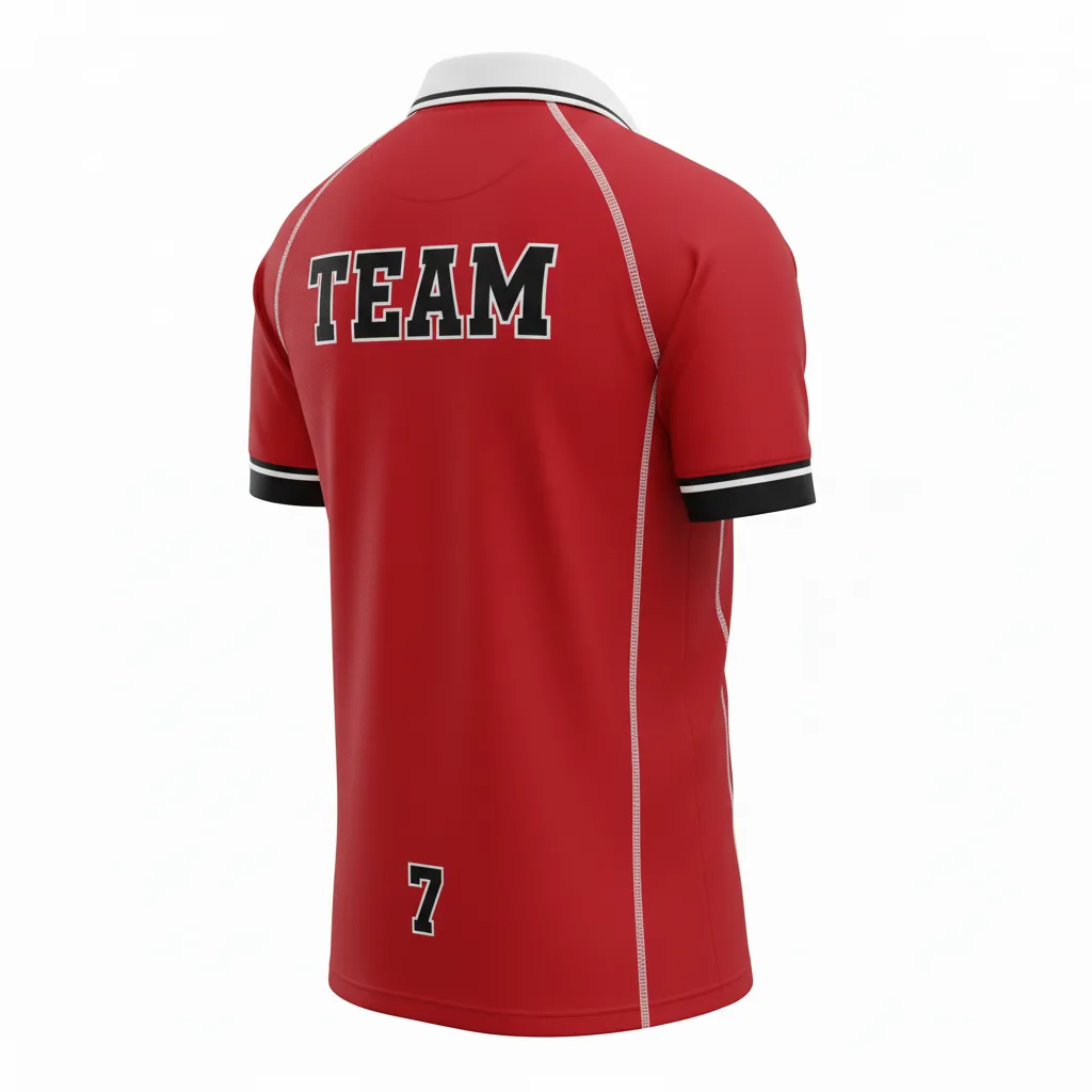 Custom Rugby Traditional Button Collar Jersey - Custom Design - Back View - HAMCO Sports Inc.