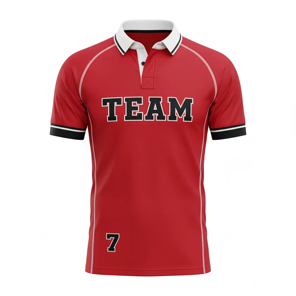 Custom Rugby Traditional Button Collar Jersey - Custom Design - Front View - HAMCO Sports Inc.