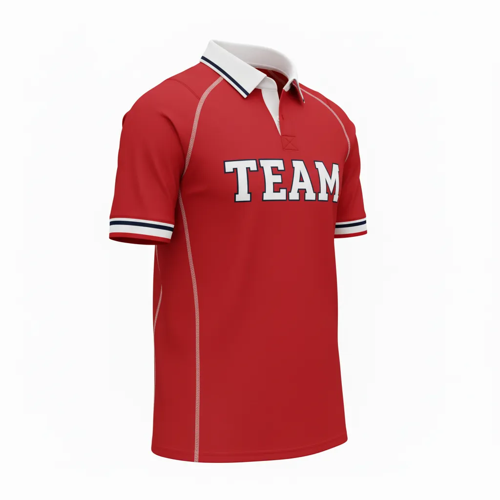 Custom Rugby Traditional Button Collar Jersey - Custom Design - Front View - HAMCO Sports Inc.