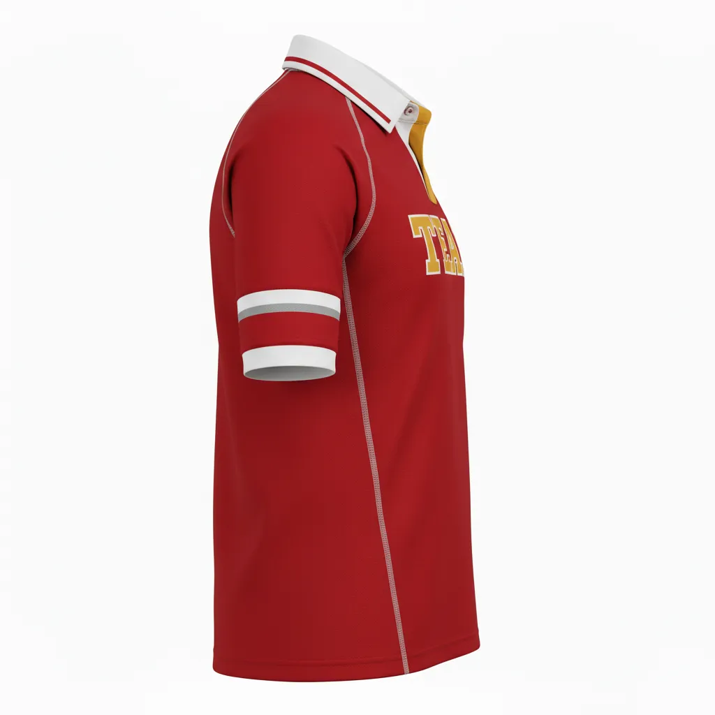 Custom Rugby Traditional Button Collar Jersey - Custom Design - Side View - HAMCO Sports Inc.