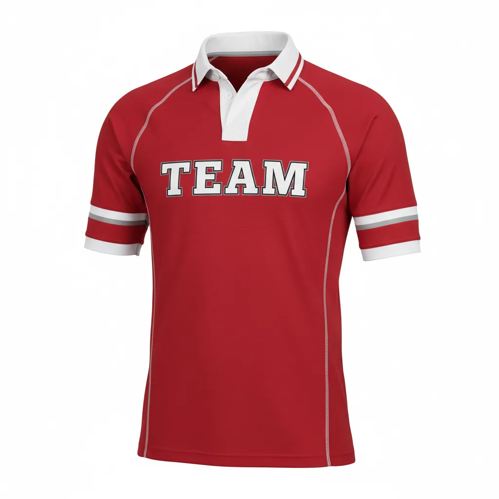 Custom Rugby Traditional Button Collar Jersey - Custom Design - Front View - HAMCO Sports Inc.