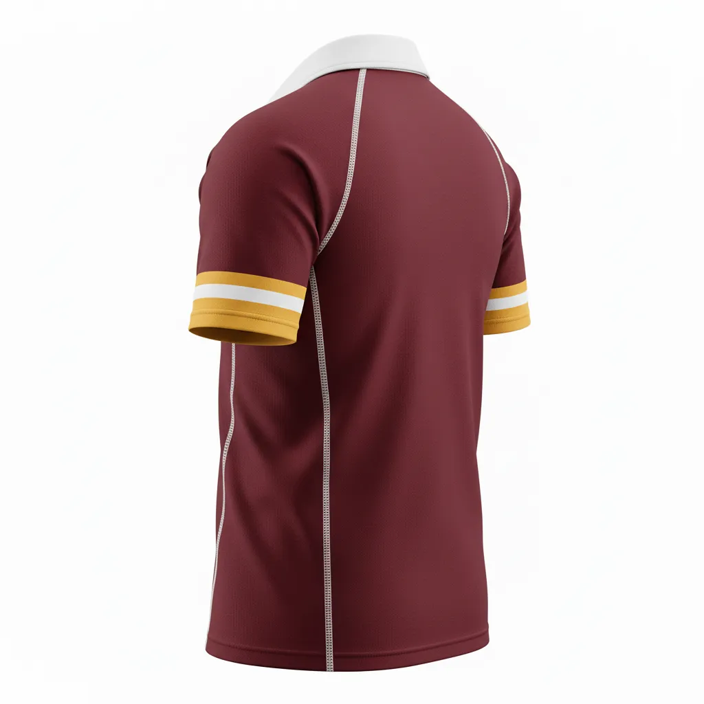 Custom Rugby Traditional Button Collar Jersey - Custom Design - Back View - HAMCO Sports Inc.