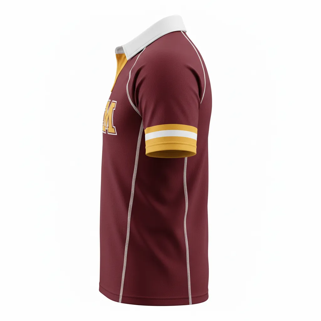 Custom Rugby Traditional Button Collar Jersey - Custom Design - Side View - HAMCO Sports Inc.