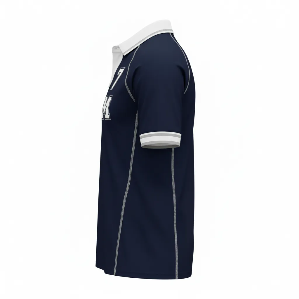 Custom Rugby Traditional Button Collar Jersey - Custom Design - Side View - HAMCO Sports Inc.