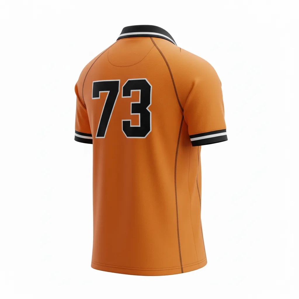 Custom Rugby Traditional Button Collar Jersey - Custom Design - Back View - HAMCO Sports Inc.