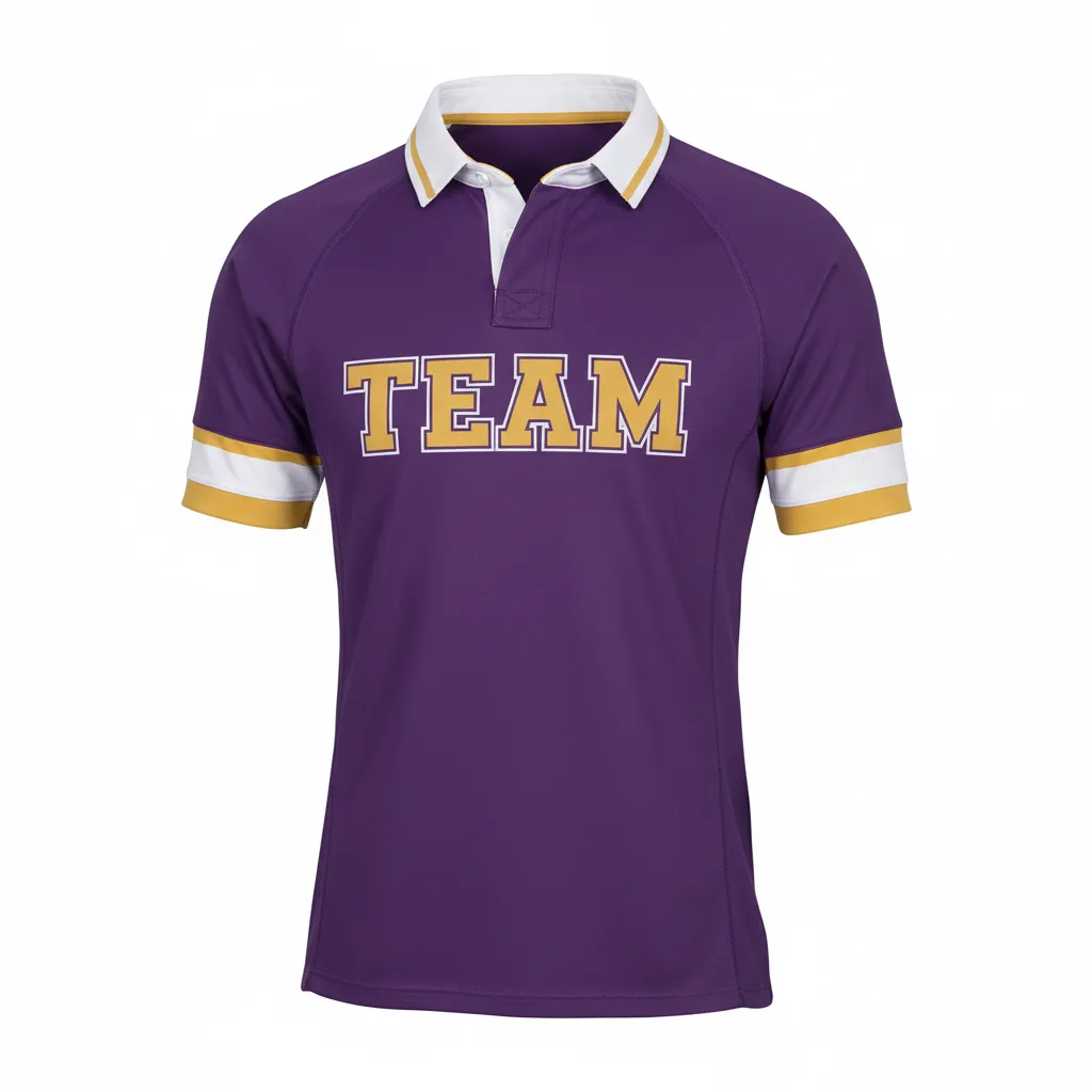 Custom Rugby Traditional Button Collar Jersey - Custom Design - Front View - HAMCO Sports Inc.