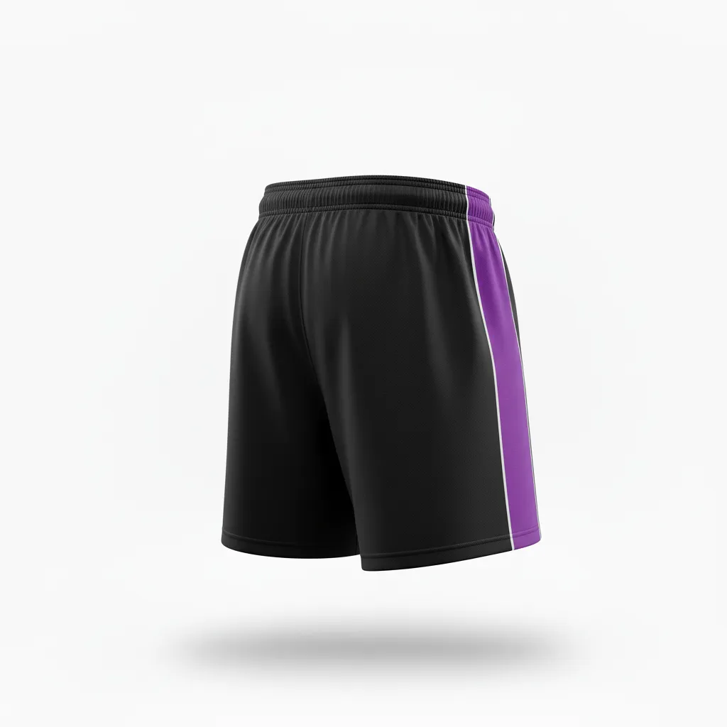 Custom Rugby Training Shorts - Purple, White - Custom Rugby Training Shorts All Blacks - Back View - HAMCO Sports Inc.