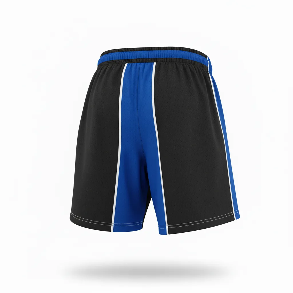 Custom Rugby Training Shorts - Blue, White - Custom Rugby Training Shorts All Blacks Royal - Back View - HAMCO Sports Inc.
