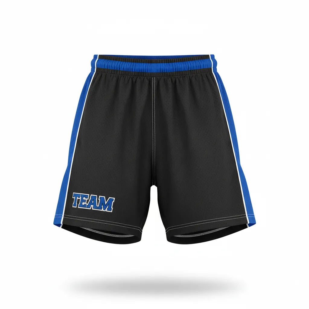 Custom Rugby Training Shorts - Blue, White - Custom Rugby Training Shorts All Blacks Royal - Front View - HAMCO Sports Inc.