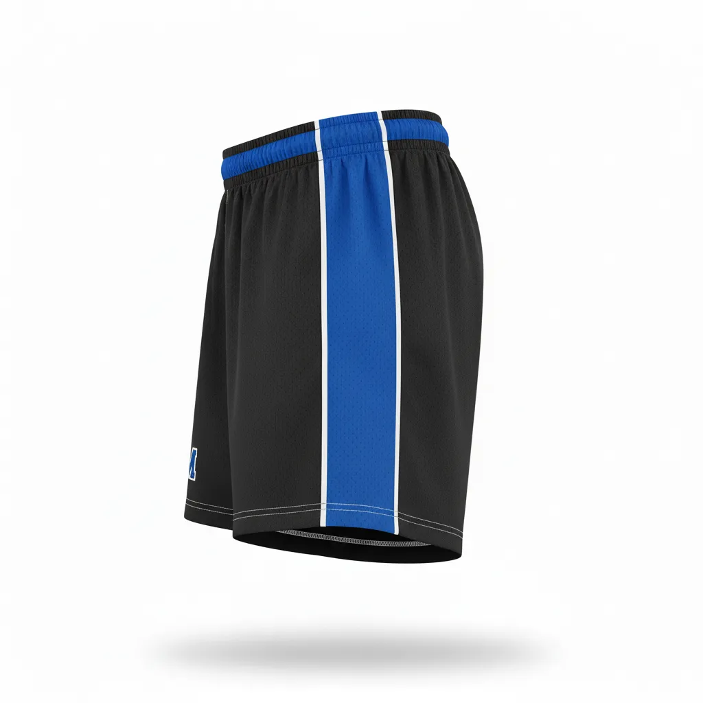 Custom Rugby Training Shorts - Blue, White - Custom Rugby Training Shorts All Blacks Royal - Side View - HAMCO Sports Inc.