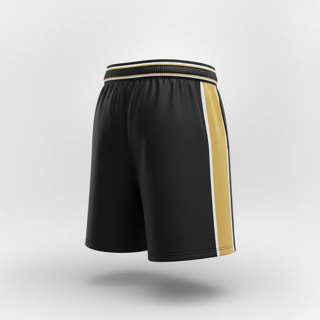 Custom Rugby Training Shorts - Gold, White - Custom Rugby Training Shorts All Blacks Vegas - Back View - HAMCO Sports Inc.