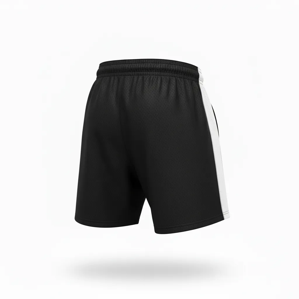 Custom Rugby Training Shorts - White, Silver - Custom Rugby Training Shorts All Blacks - Back View - HAMCO Sports Inc.