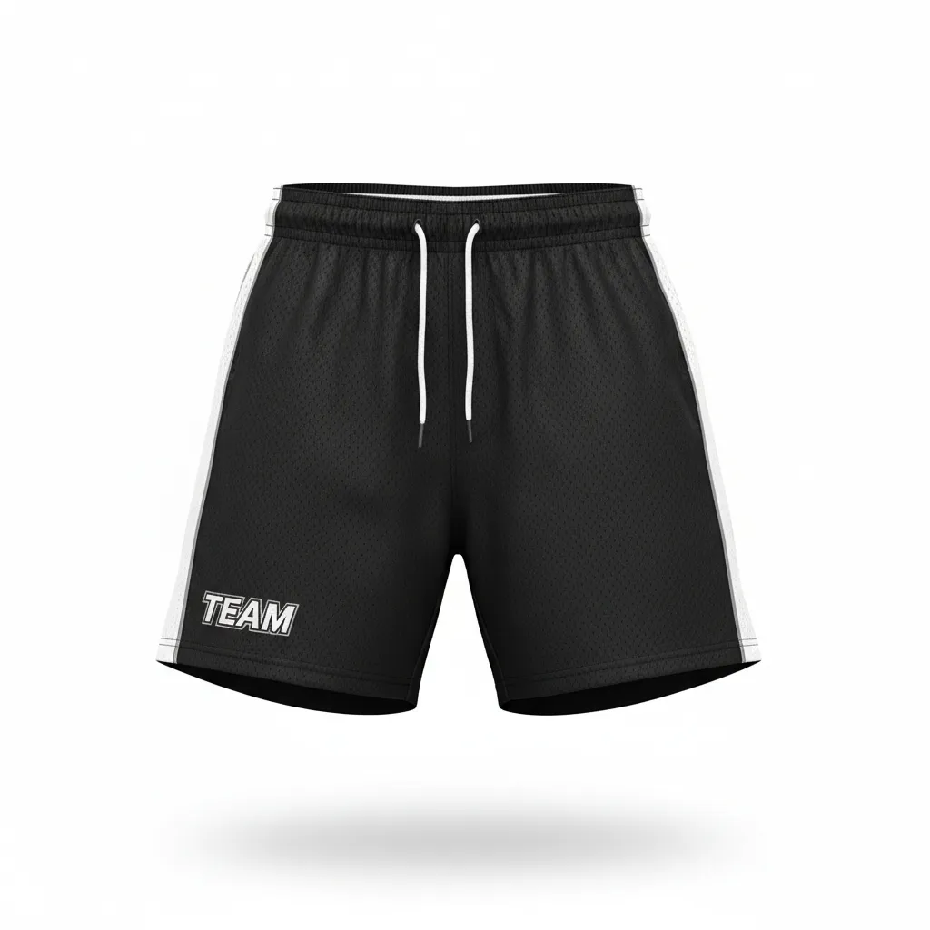 Custom Rugby Training Shorts - White, Silver - Custom Rugby Training Shorts All Blacks - Front View - HAMCO Sports Inc.