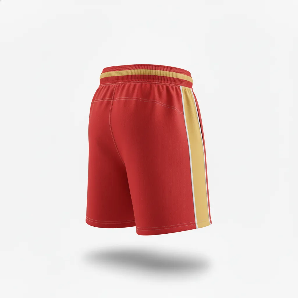 Custom Rugby Training Shorts - Burgundy, Gold, White - Custom Rugby Training Shorts Vegas - Back View - HAMCO Sports Inc.