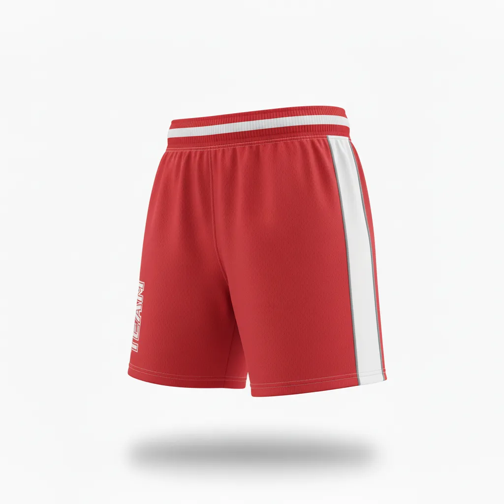 Custom Rugby Training Shorts - White, Silver - Custom Rugby Training Shorts Cardinal - Front View - HAMCO Sports Inc.