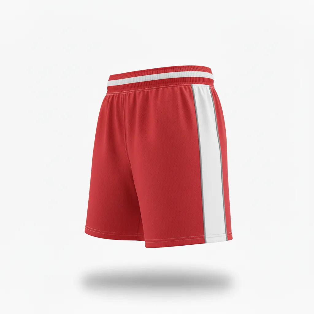 Custom Rugby Training Shorts - White, Silver - Custom Rugby Training Shorts Cardinal - Side View - HAMCO Sports Inc.