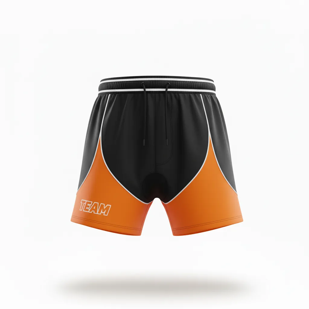 Custom Rugby Two Tone Shorts - Orange, White - Custom Rugby Two Tone Shorts All Blacks - Front View - HAMCO Sports Inc.