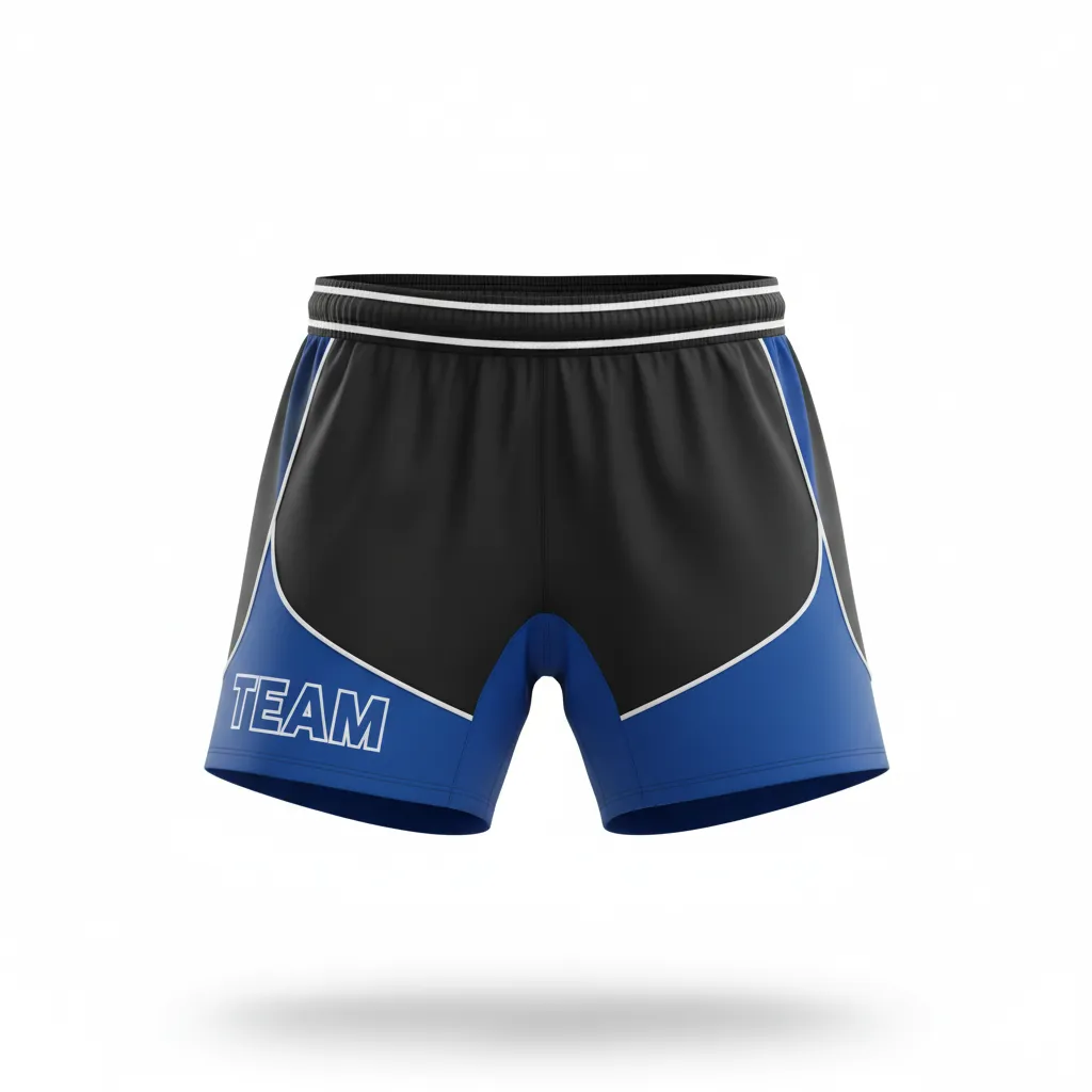 Custom Rugby Two Tone Shorts - Blue, White - Custom Rugby Two Tone Shorts All Blacks Royal - Front View - HAMCO Sports Inc.