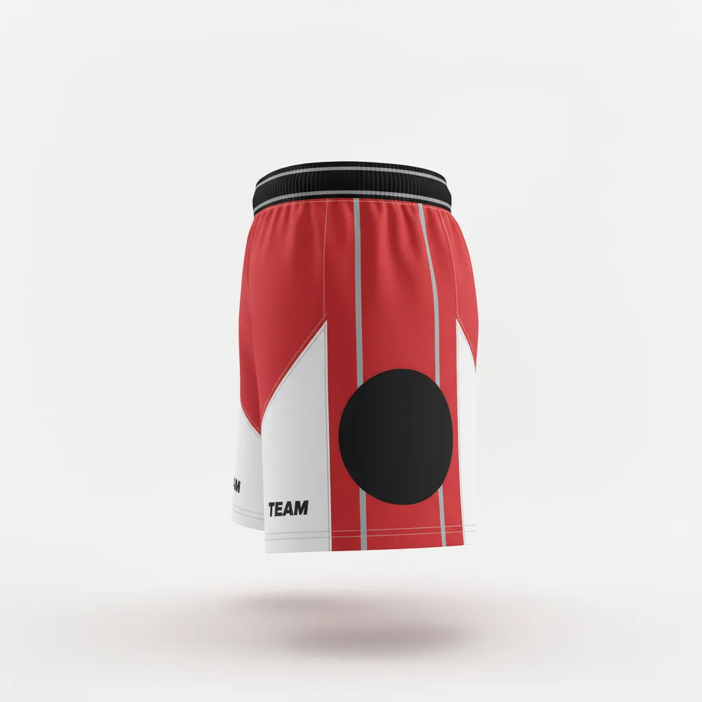 Custom Rugby Two Tone Shorts - White, Silver - Custom Rugby Two Tone Shorts Cardinal - Side View - HAMCO Sports Inc.