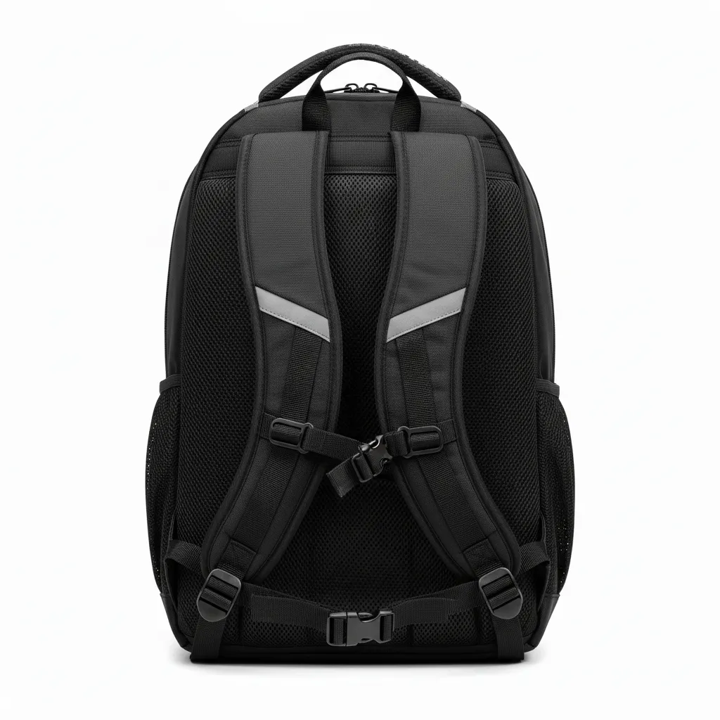 Custom Soccer Backpack - Black, Grey - Backpack - Back View - HAMCO Sports Inc.