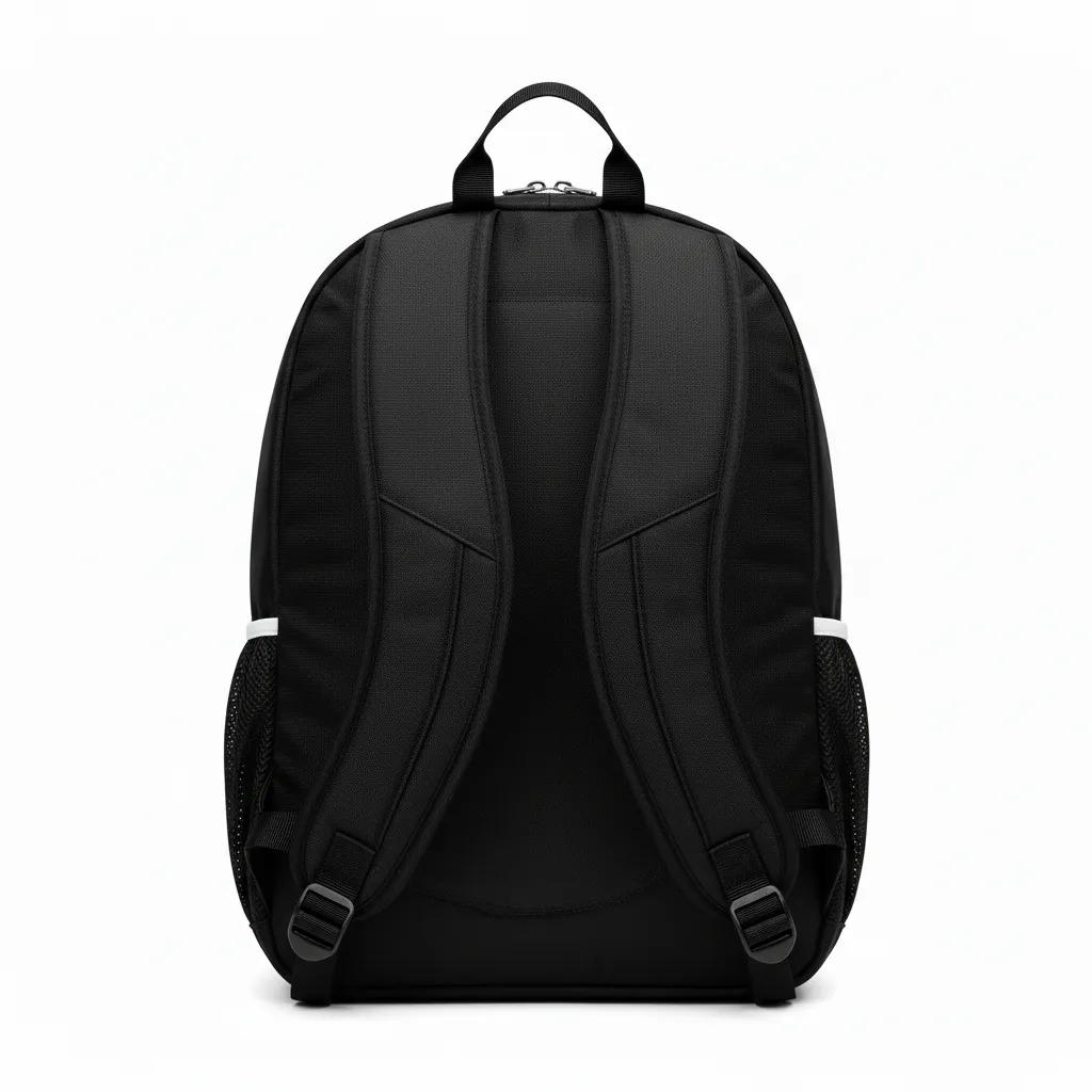 Custom Soccer Backpack - Black, White - Backpack - Back View - HAMCO Sports Inc.