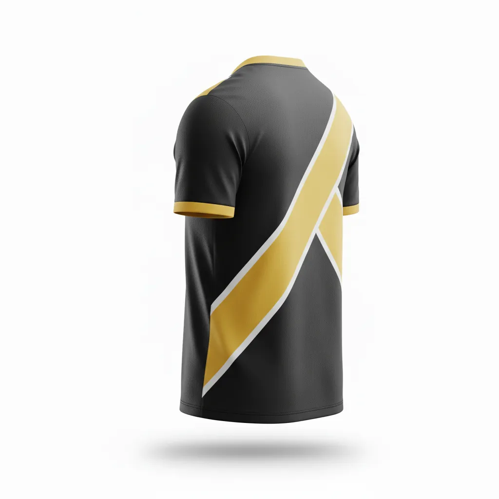 Custom Soccer Custom V Neck Soccer Jersey - Black, Gold, White - Vneck Jersey Vegas - Back View - HAMCO Sports Inc.