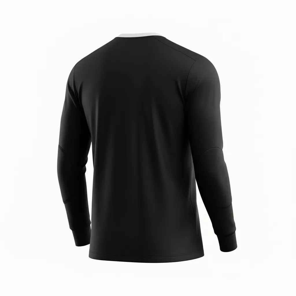 Custom Soccer Goalkeeper Jersey - Black, White - Goalkeeper Jersey Minimalist - Back View - HAMCO Sports Inc.