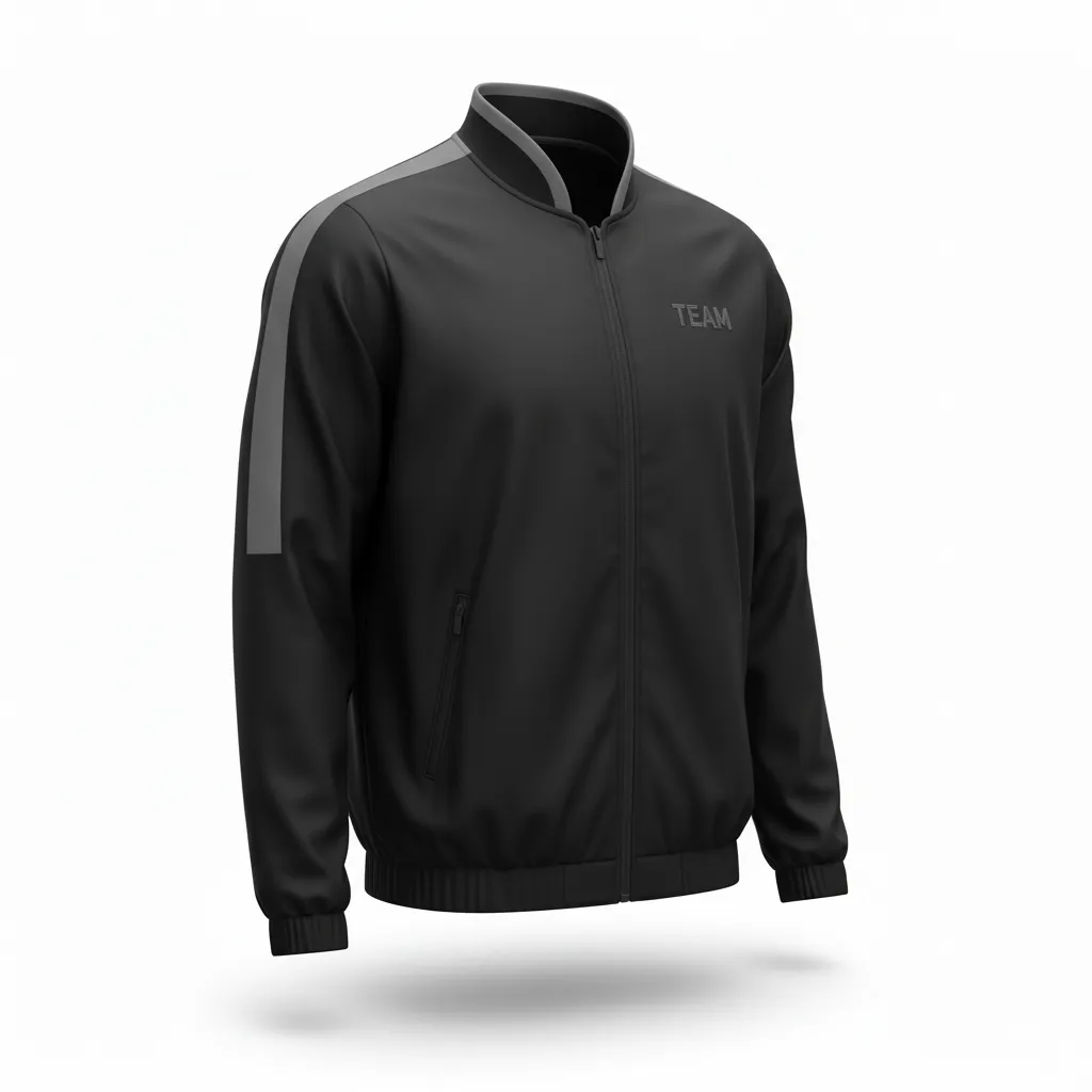 Custom Soccer Lightweight Rain Jacket - Black, Grey - Windbreaker - Side View - HAMCO Sports Inc.
