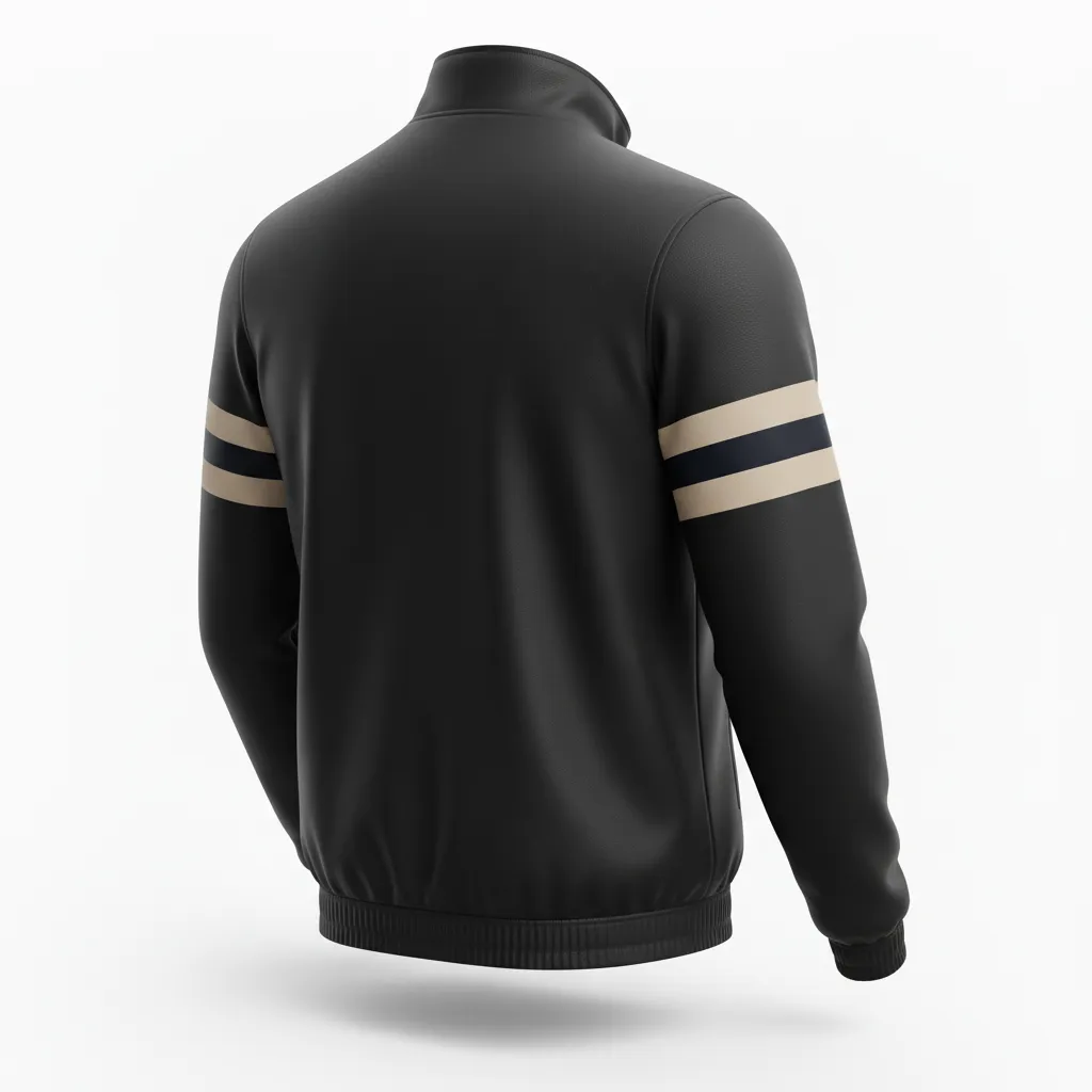 Custom Soccer Lightweight Rain Jacket - Black, White - Windbreaker - Back View - HAMCO Sports Inc.