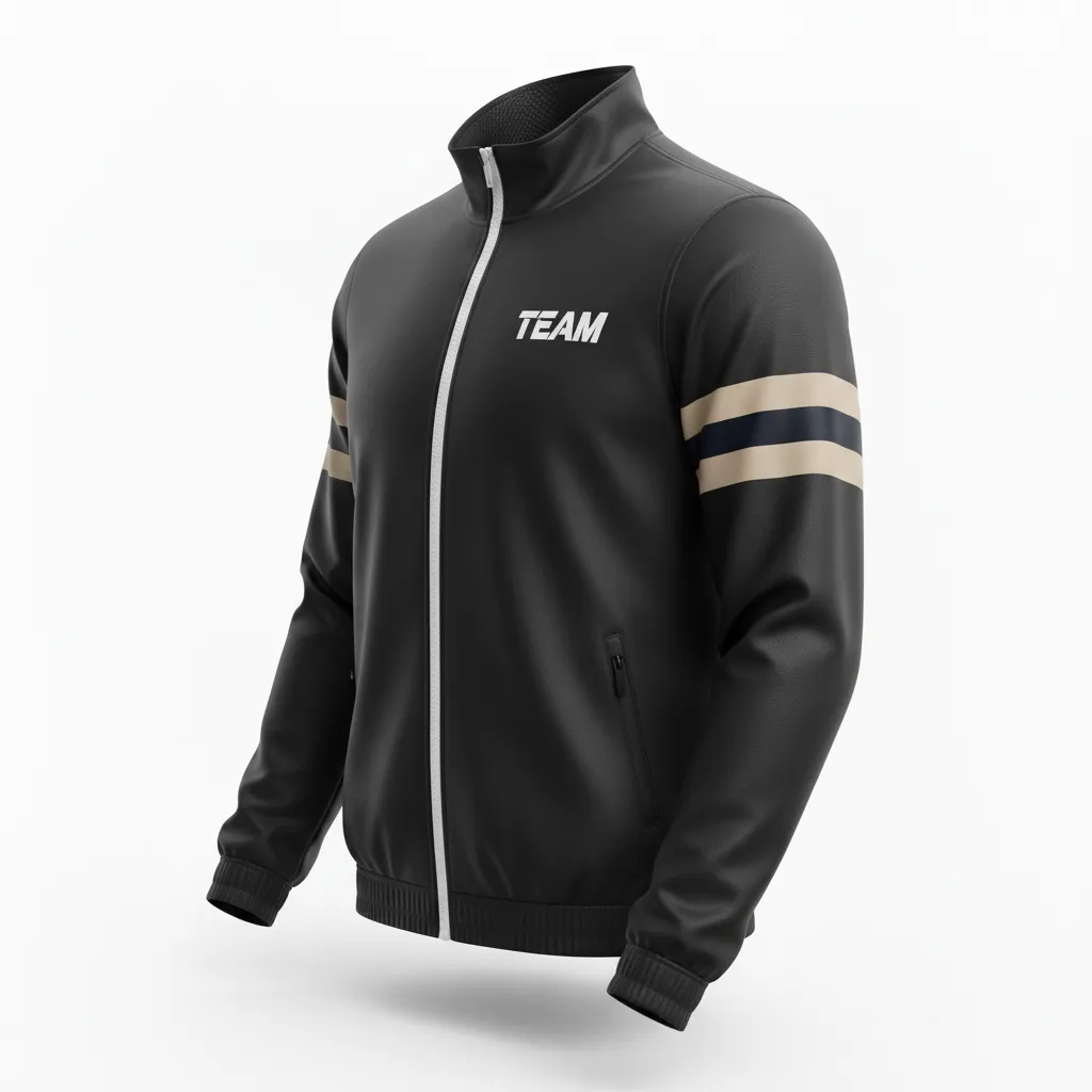 Custom Soccer Lightweight Rain Jacket - Black, White - Windbreaker - Side View - HAMCO Sports Inc.