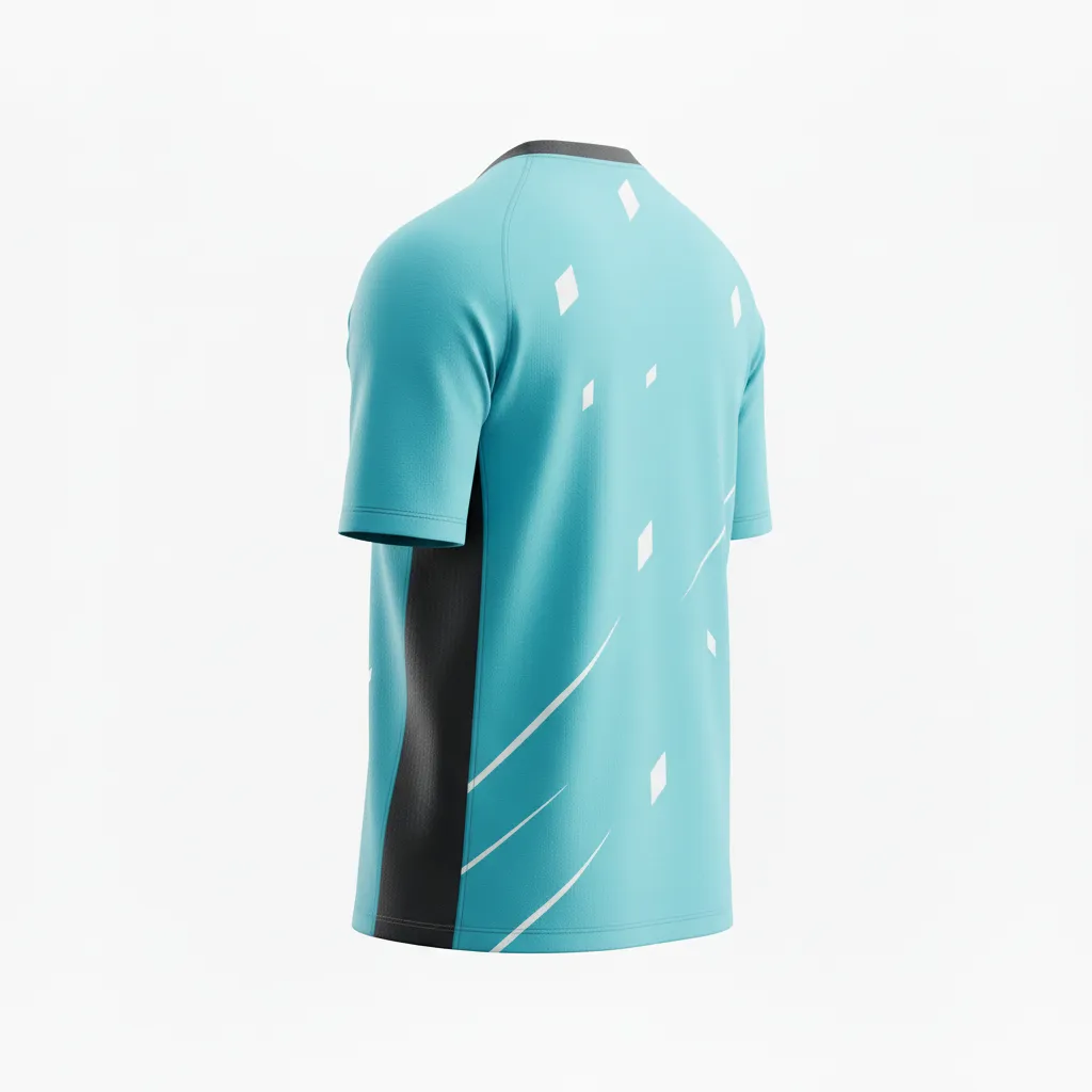 Custom Soccer Long Sleeve Training Jersey - White - Training Jersey Aqua Minimalist - Back View - HAMCO Sports Inc.