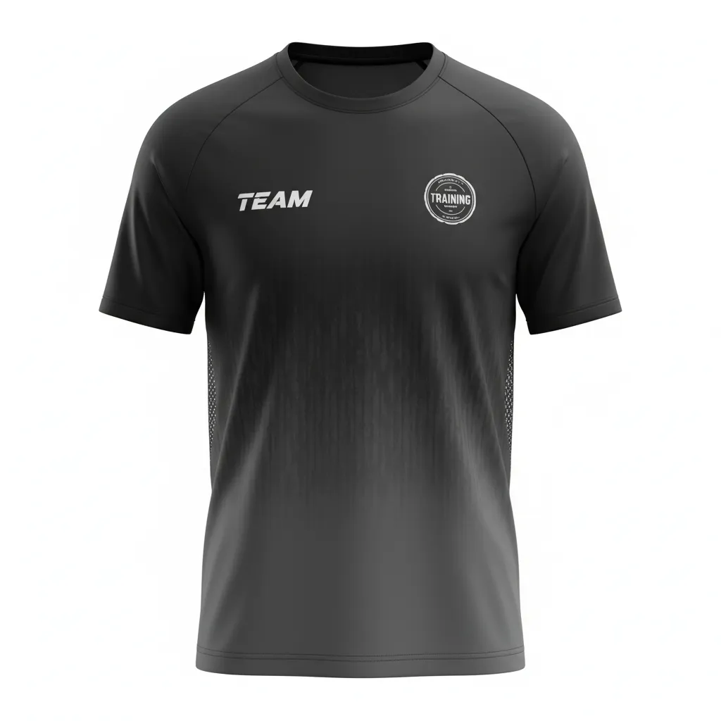 Custom Soccer Long Sleeve Training Jersey - Black, Grey - Training Jersey Gradient - Front View - HAMCO Sports Inc.