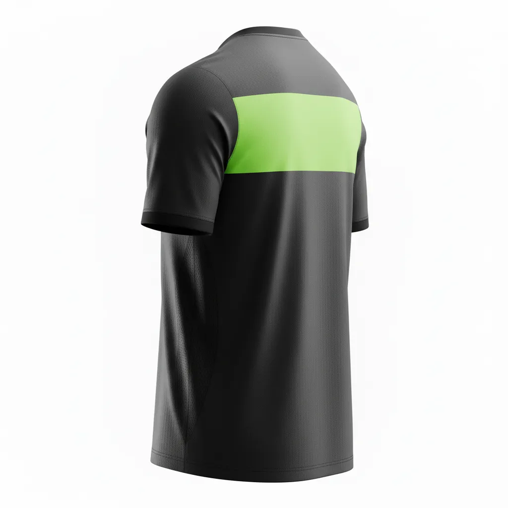Custom Soccer Long Sleeve Training Jersey - Black, Green - Training Jersey Neon Color Block - Back View - HAMCO Sports Inc.