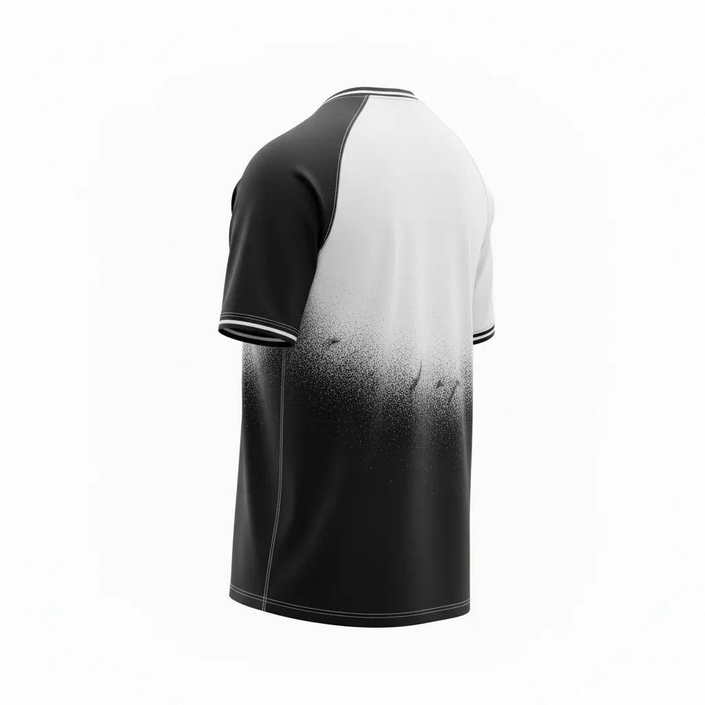 Custom Soccer Long Sleeve Training Jersey - Black, White - Training Jersey Split - Back View - HAMCO Sports Inc.