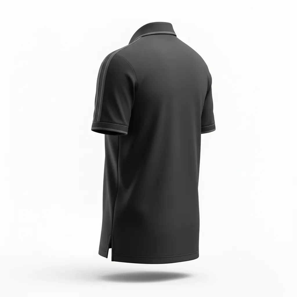 Custom Soccer Polo Style Soccer Jersey - Black, Grey - Travel Polo - Back View - HAMCO Sports Inc.