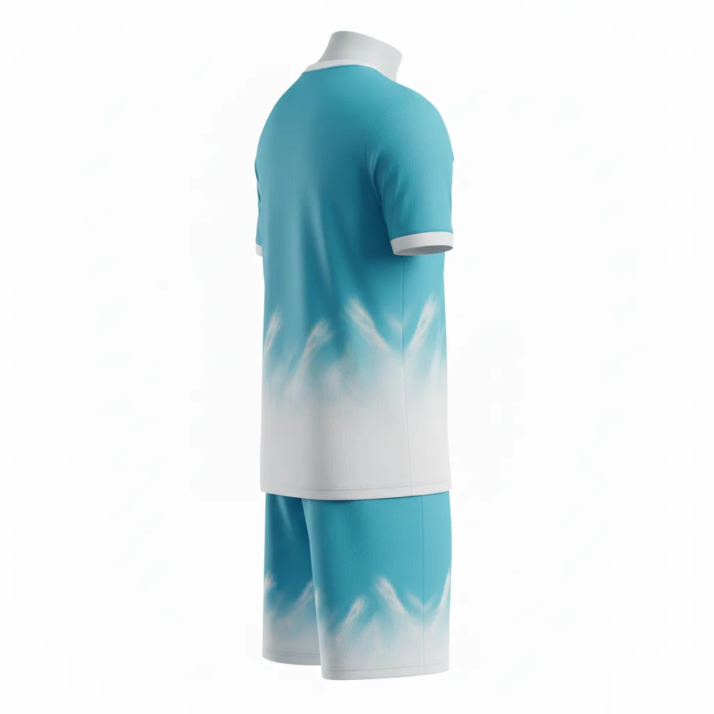 Custom Soccer Reversible Soccer Uniform - White - Reversible Uniform Aqua Wave - Back View - HAMCO Sports Inc.