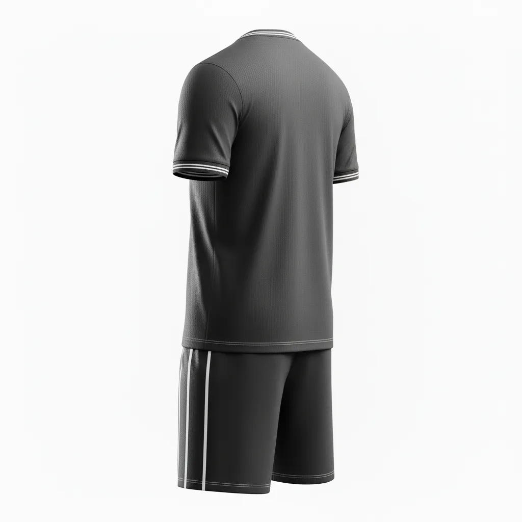 Custom Soccer Reversible Soccer Uniform - Black, White - Reversible Uniform Minimalist - Back View - HAMCO Sports Inc.